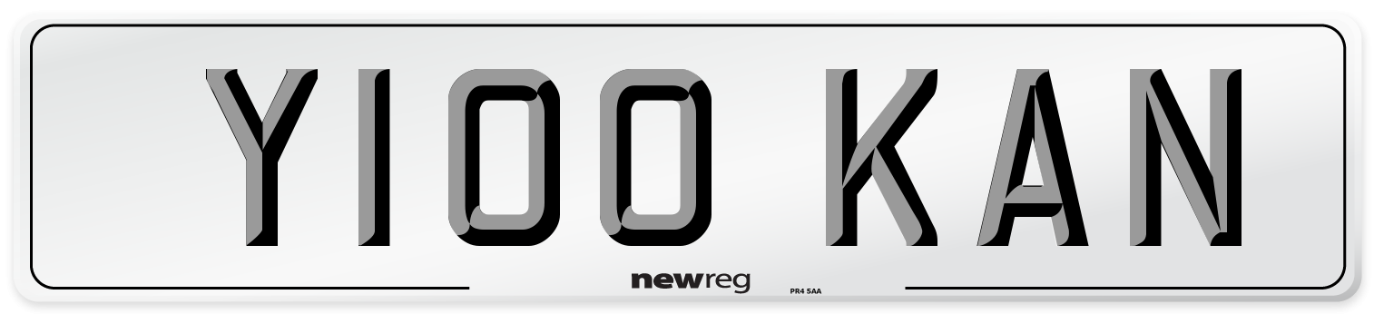 Y100 KAN Number Plate from New Reg